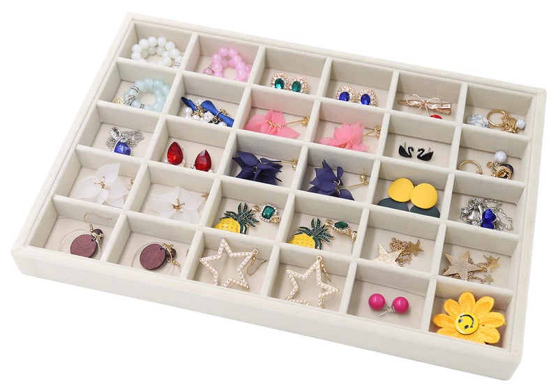 Stratalife Jewelry Tray Stackable Earrings Tray Jewelry Organizer Jewelry Drawer Storage for Earrings Showcase Display Drawer Inserts (30 Grid) - Image 5